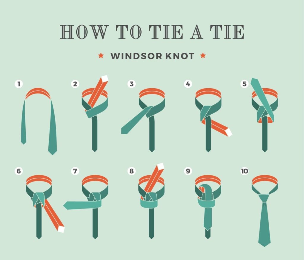 Eine Krawatte mit dem Windsor-Knoten